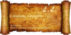Lendvay Levente névjegykártya