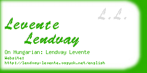 levente lendvay business card